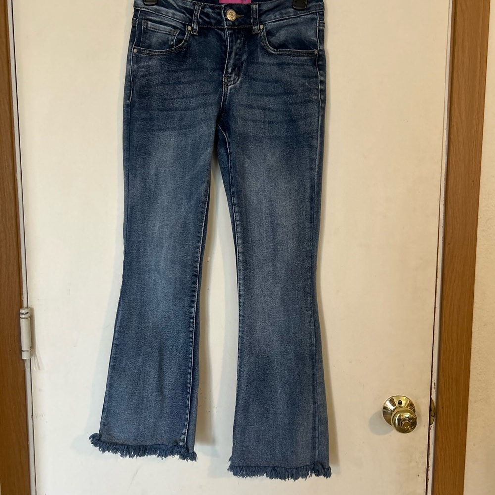 TELEPATIA Size 5/27 Denim Stretchy Jeans Raw Hem